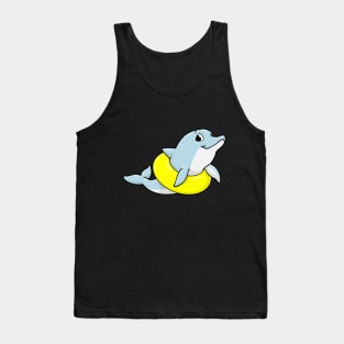 Dolphin at swimming with swim ring Tank Top